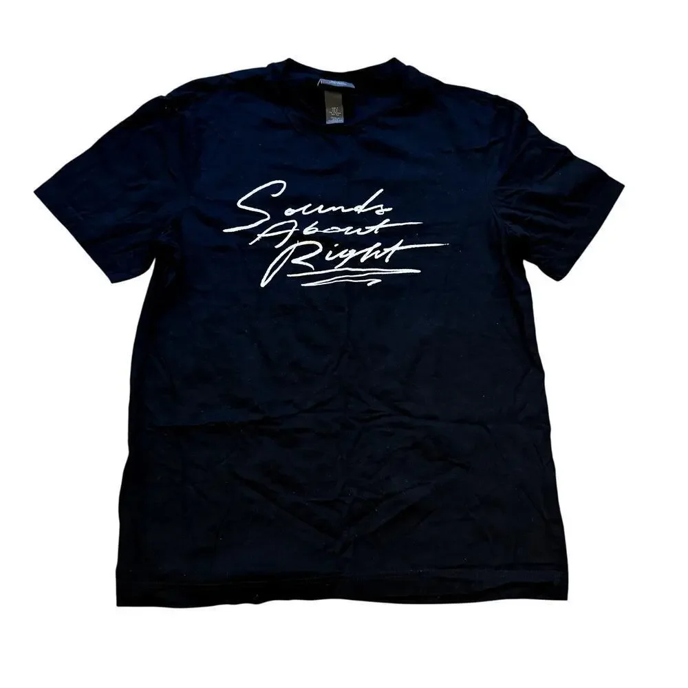 Black Graphic Tee Size Small EUC Unisex - Sounds About Right! - Picture 2 of 6